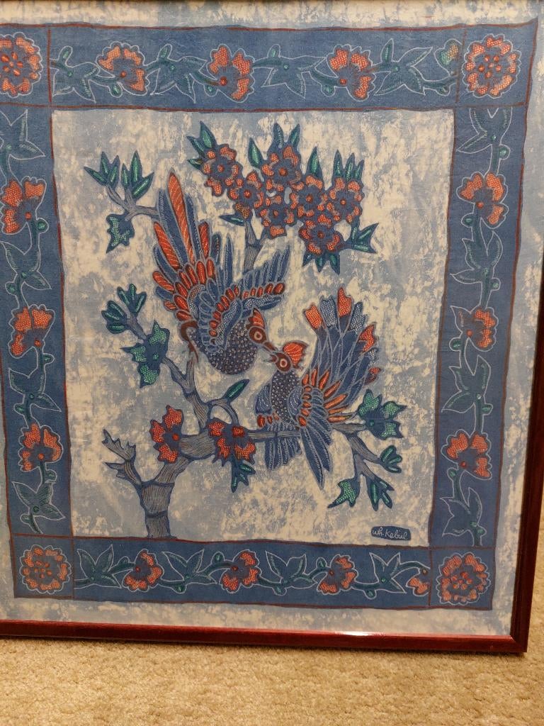 Batik doek in lijst, Ophalen of Verzenden