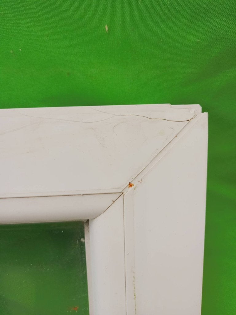 Kunststof Vast kozijn b74 x h36 cm Wit  -2643-, Niet ingevuld, Kunststof, Gebruikt, Minder dan 75 cm