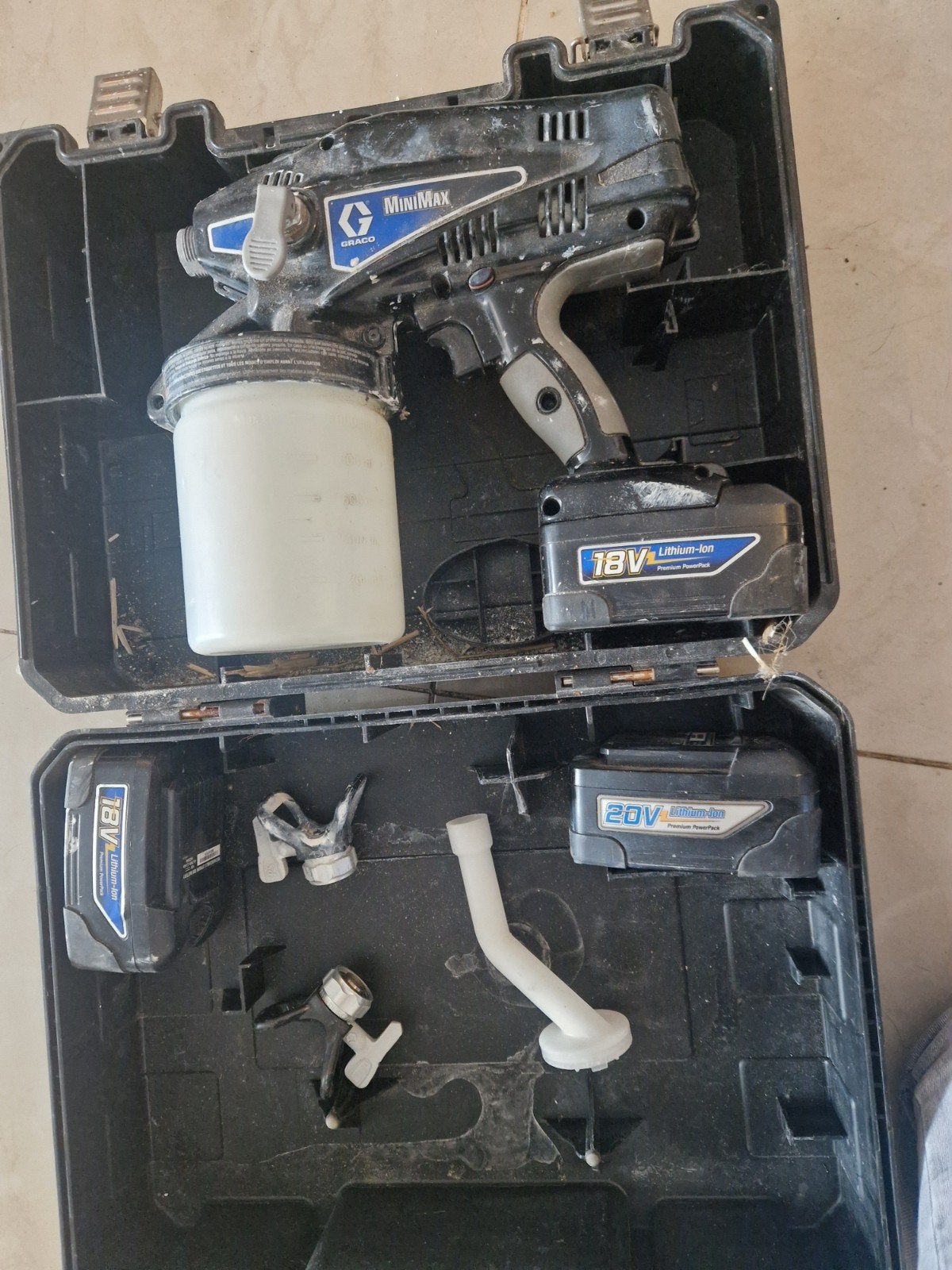 Graco MiniMax Verfspuit met 18V en 20V accu's, Ophalen of Verzenden, Gebruikt, Verfspuit of Verfpomp