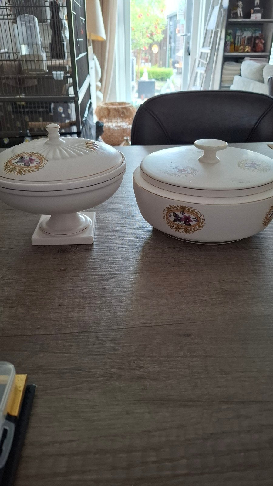 Flora Keramiek Gouda Holland - Twee schalen met deksel, Ophalen of Verzenden