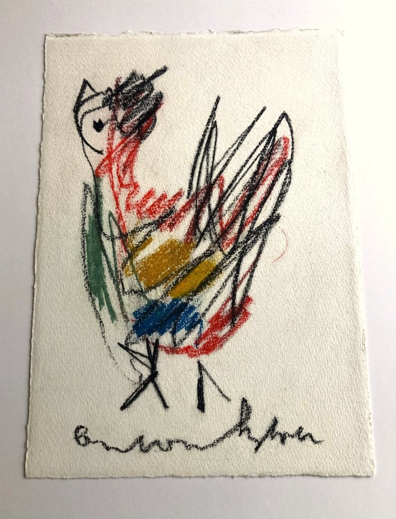 Anton Heijboer - Kip, Pastel, Gesigneerd, Papier/karton, Ophalen of Verzenden