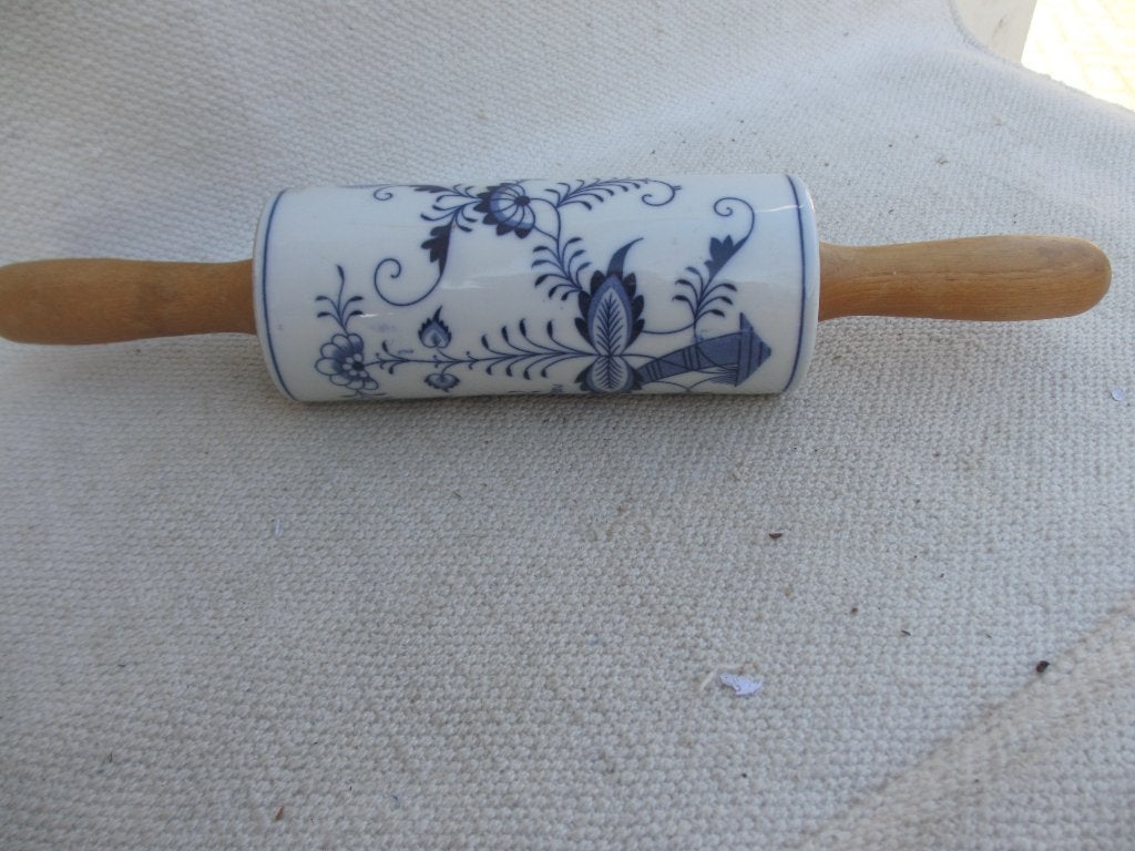 Meissen porselein deegroller/ Franse glazen deegroller, Antiek en Kunst, Ophalen of Verzenden
