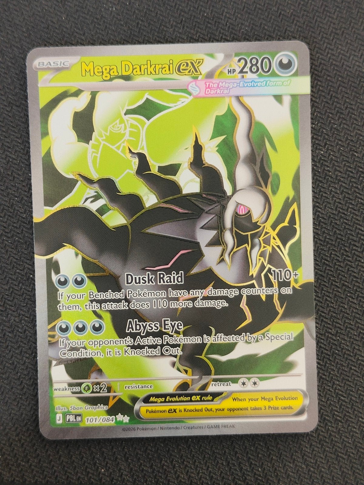 Mega Darkrai EX PBL 101/084 Pokémon Kaart, Ophalen of Verzenden
