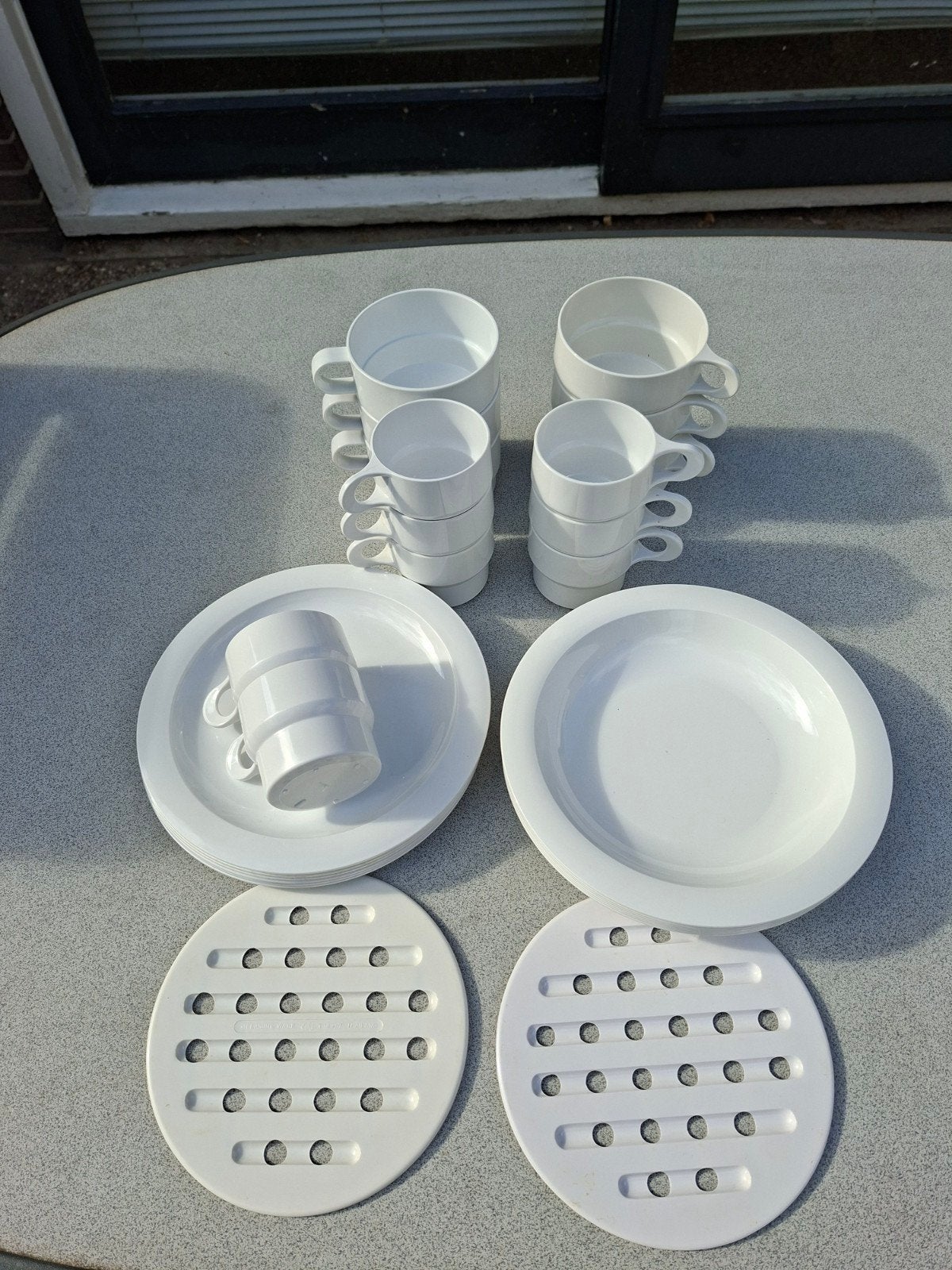 Camping Servies - 4 Personen, Caravans en Kamperen, Ophalen of Verzenden, Gebruikt