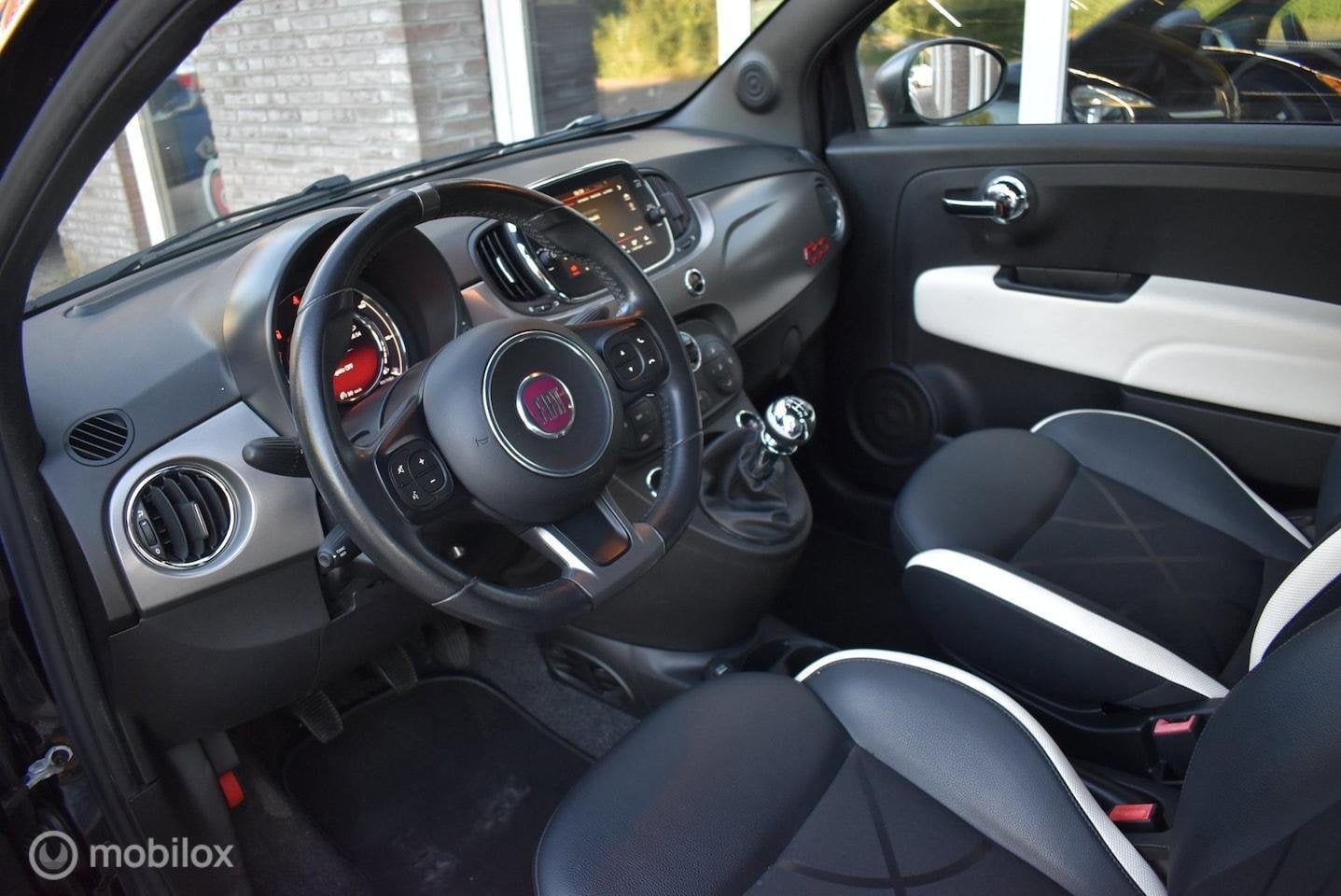 Fiat 500 C 1.2 Sport Leder Cruise Airco VOL, Gebruikt, 4 cilinders, 840 kg, Zwart