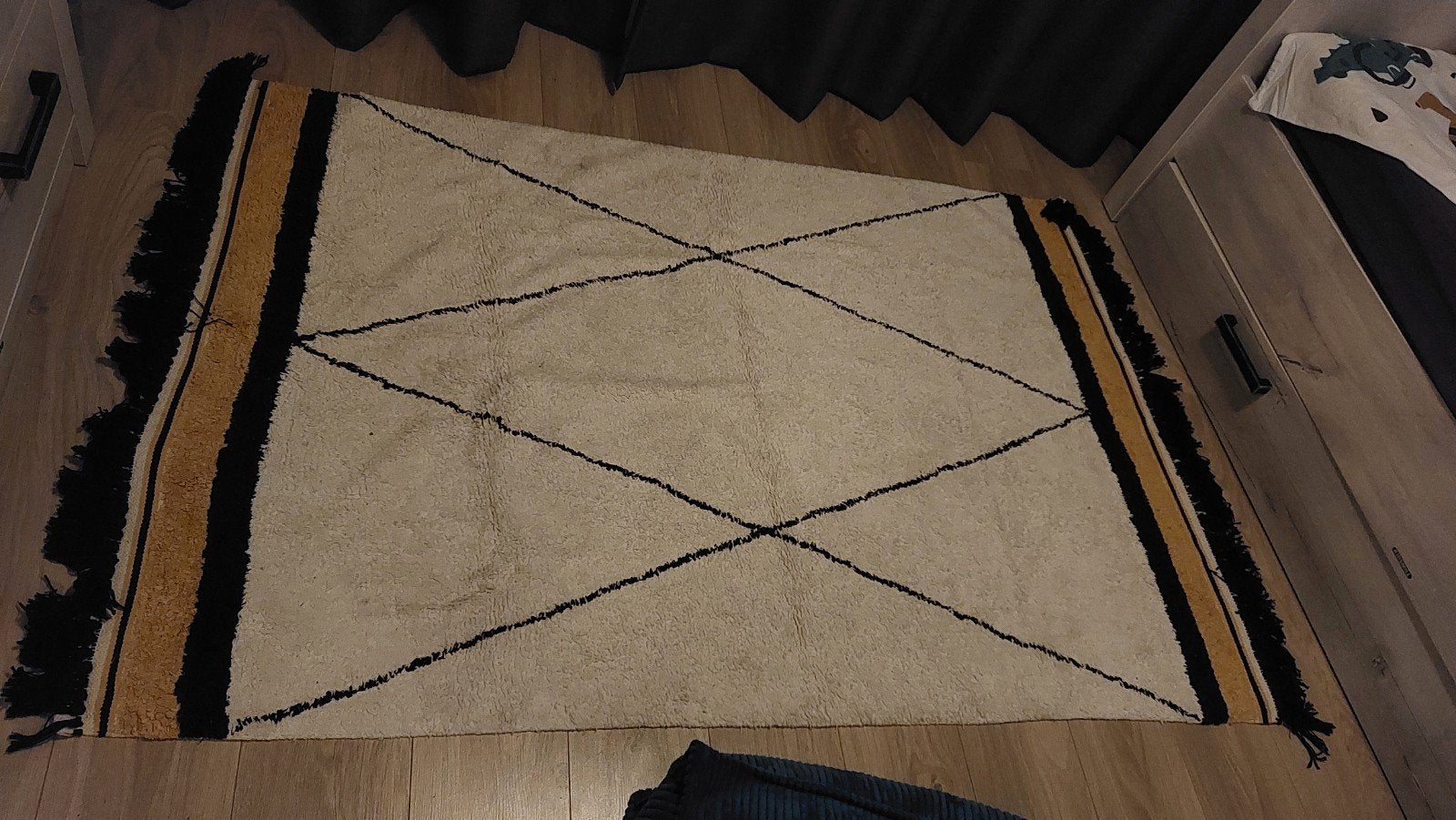 Kinder vloerkleed etnic oker 120x170 cm, Ophalen, 100 tot 150 cm, Zo goed als nieuw, 150 tot 200 cm