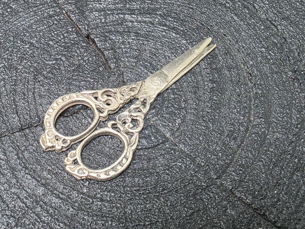 Zilveren miniatuur schaar, Antiek en Kunst, Verzenden, Zilver