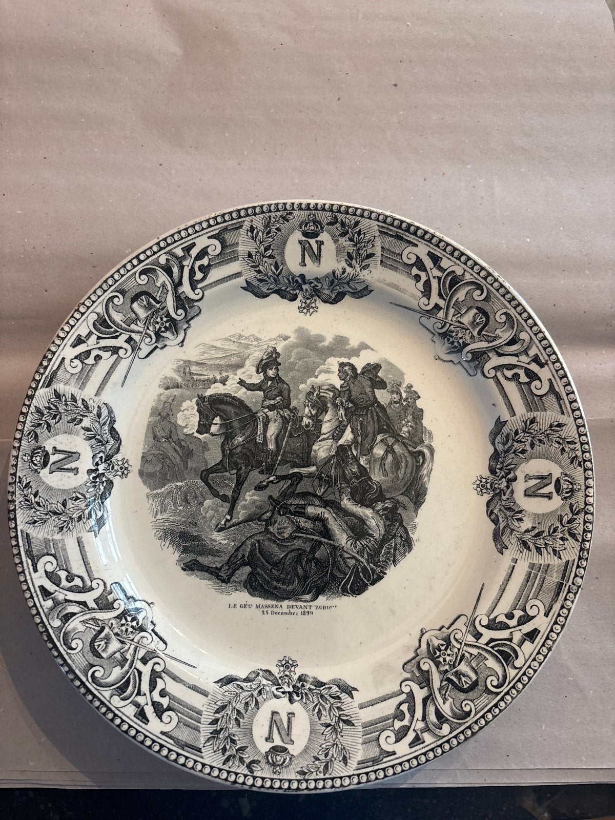 Antieke Keramis B.F. Napoleon Borden - Set van 4, Ophalen of Verzenden