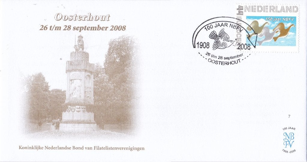 100 jaar NBVF – Oosterhout – 26 t/m 28 september 2008, Verzenden, Envelop