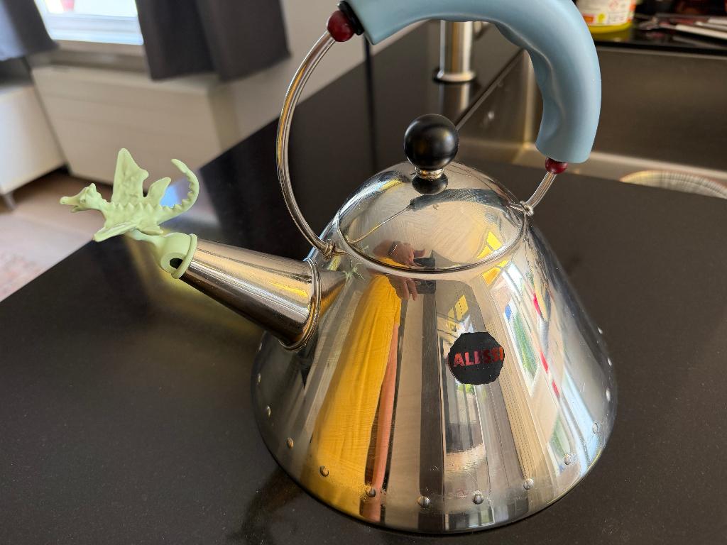 Alessi fluitketel, Theepot/fluitketel, Ophalen of Verzenden, Metaal, Alessi