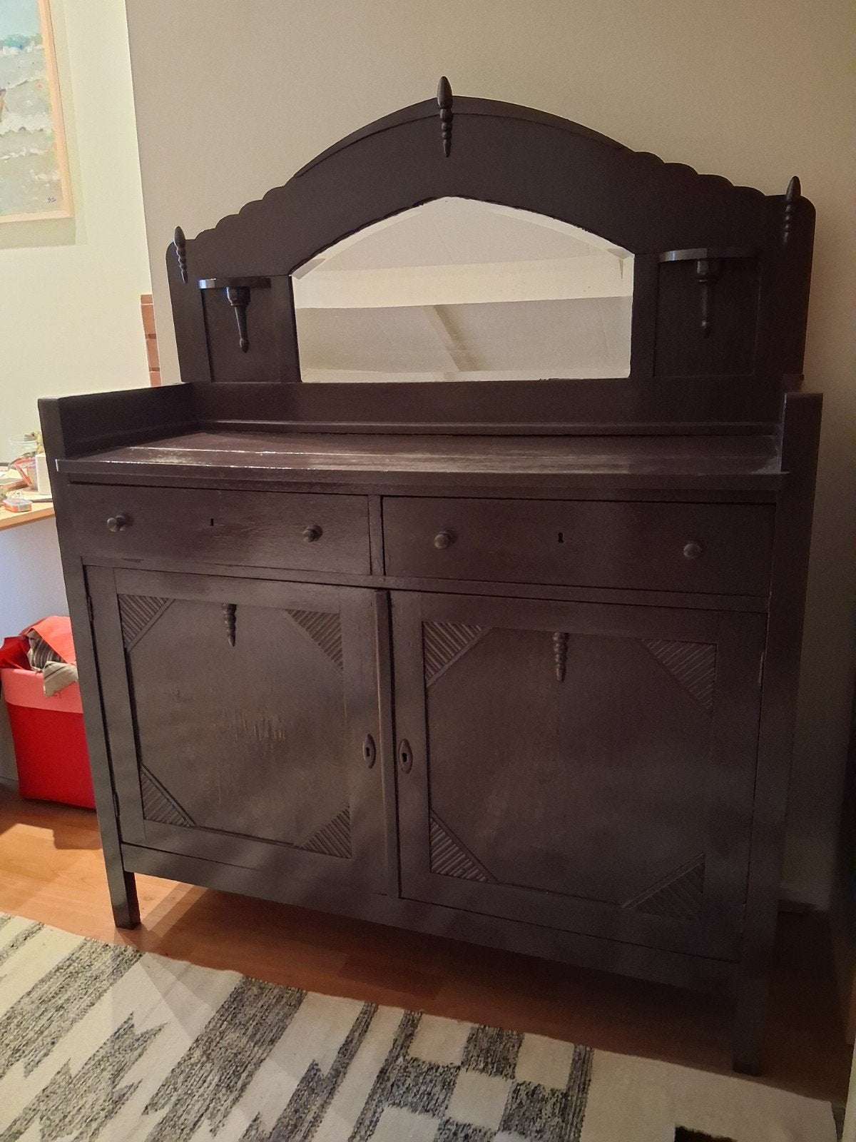 Prachtig houten dressoir met spiegel MOET DEZE WEEK WEG, Huis en Inrichting, Ophalen, Gebruikt, Brocante, landelijk, Grenenhout