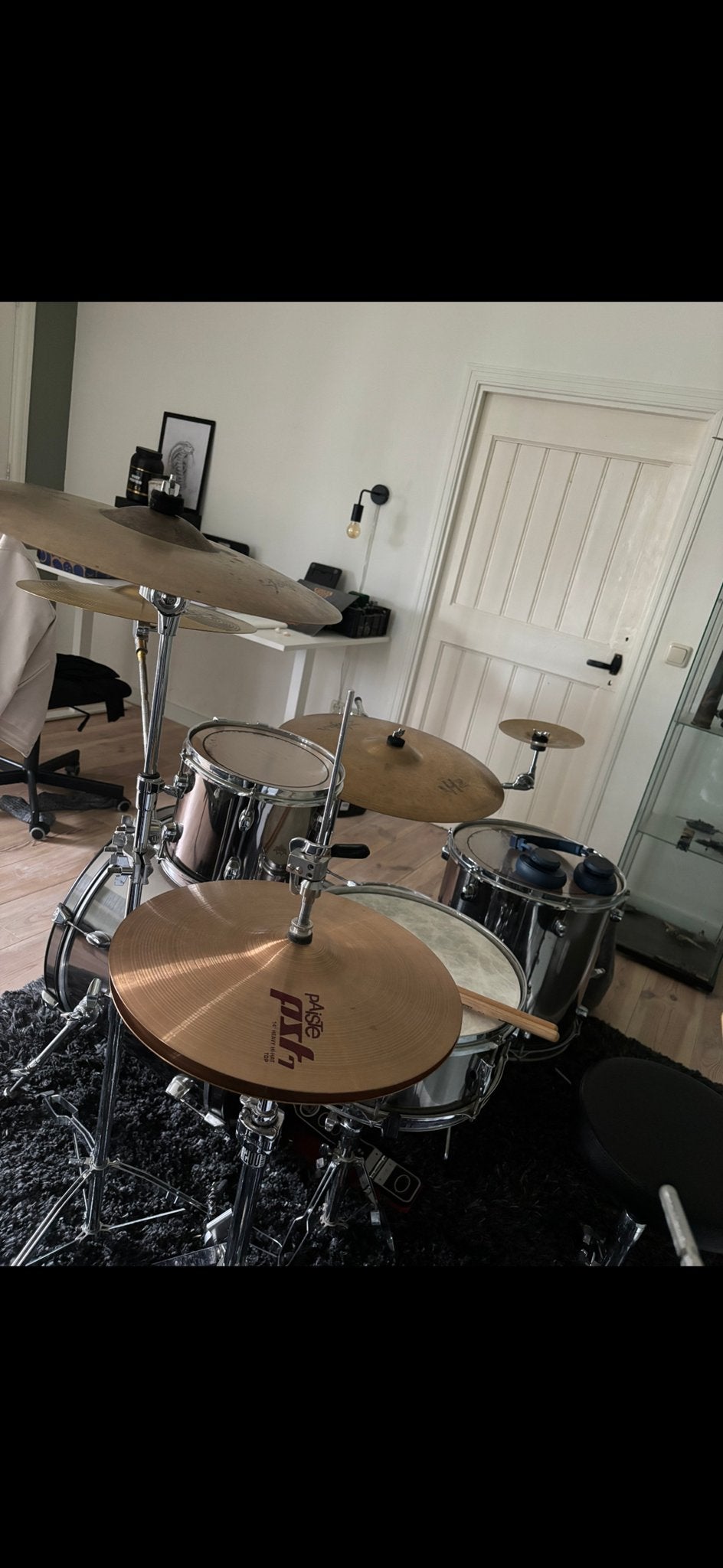Pearl Forum Drumstel met Dubbel Bass Systeem, Ophalen, Gebruikt, Pearl