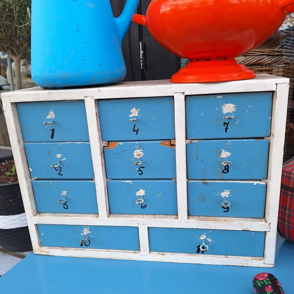 Stoer brocante ladenkastje, Huis en Inrichting, Ophalen, Gebruikt