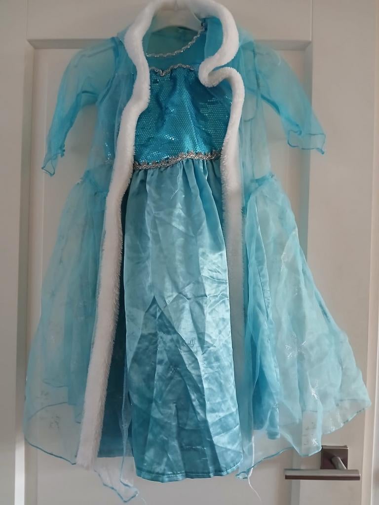 Prinsessenjurk Elsa Frozen Maat 110-116 met Cape, Ophalen of Verzenden
