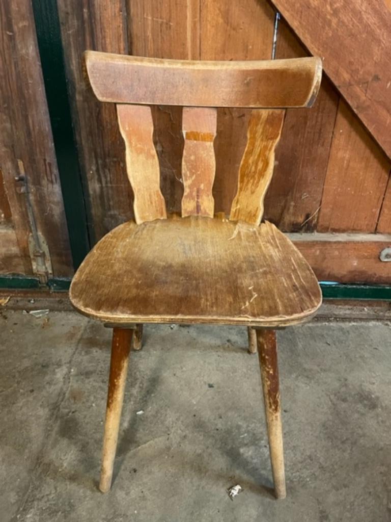 Houten stoel, Vintage stoel, caféstoel, Gebruikt, Bruin, Ophalen of Verzenden, Eén