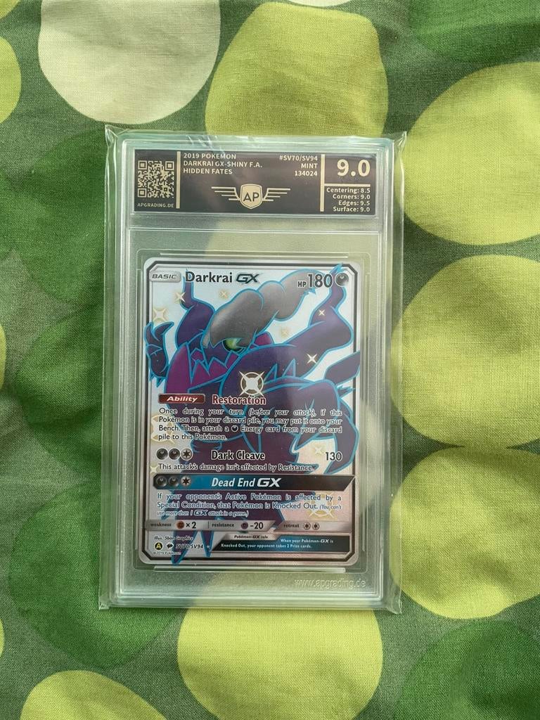 Darkrai GX Hidden Fates AP graded 9, Ophalen of Verzenden, Nieuw, Losse kaart, Foil