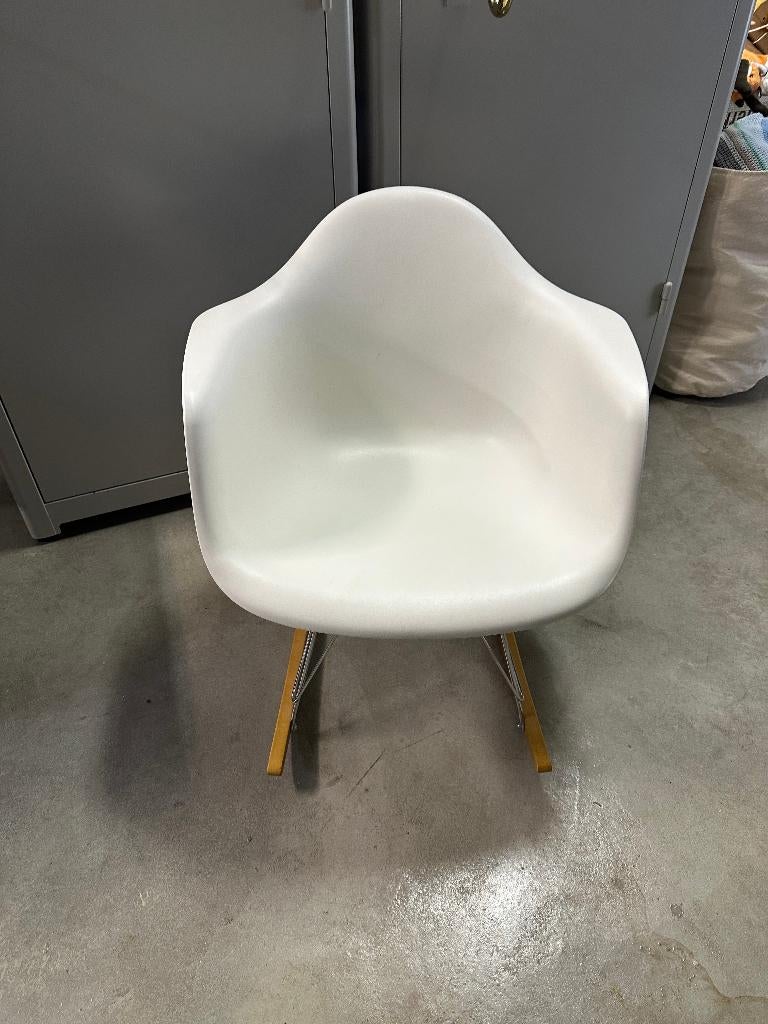 Vitra Eames RAR schommelstoel White esdoorn chroom ORIGINEEL, Ophalen, Wit, Zo goed als nieuw, Metaal