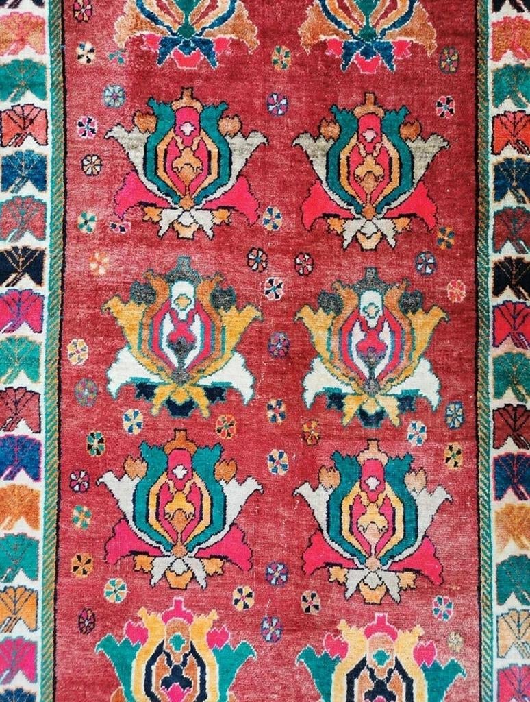 Handmade Persian wool Qashqai carpet Neon floral 118x210cm, Gebruikt, 100 tot 150 cm, Unknown, Unknown