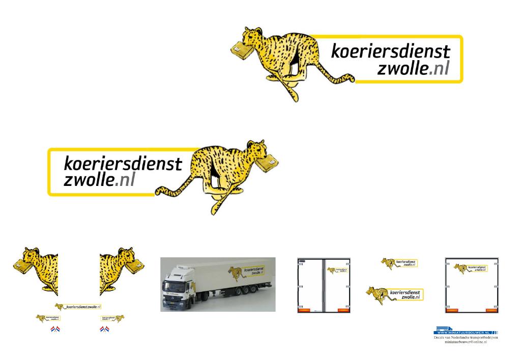 Vrachtauto decal 1:50 Koeriersdienst Zwolle, Verzenden, Nieuw, Bus of Vrachtwagen, Overige merken