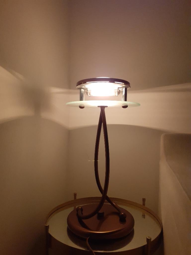 Italiaanse Rotaliana design tafellamp / vloerlamp, 50 tot 75 cm, Ophalen of Verzenden, Zo goed als nieuw, Glas