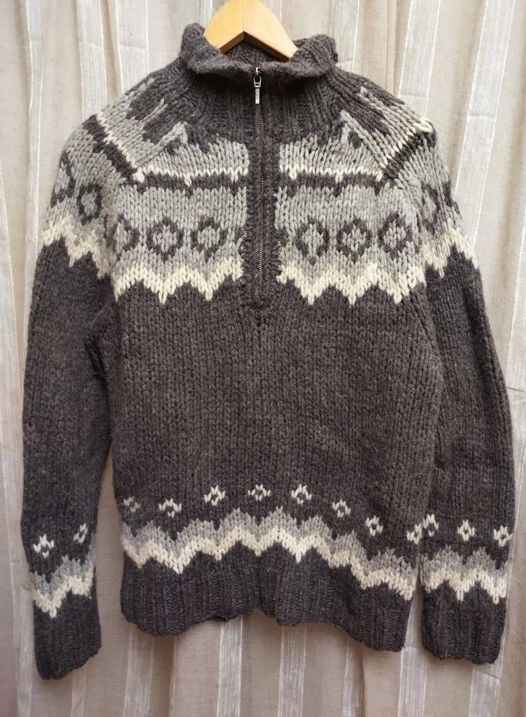 Warm wollen vest in Noorse stijl. Vintage .mt L, Ophalen of Verzenden, Zo goed als nieuw, Maat 38/40 (M), Grijs