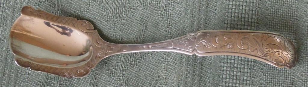 Nr G103: 1 Zilveren Biedermeier suikerschep, Ophalen of Verzenden