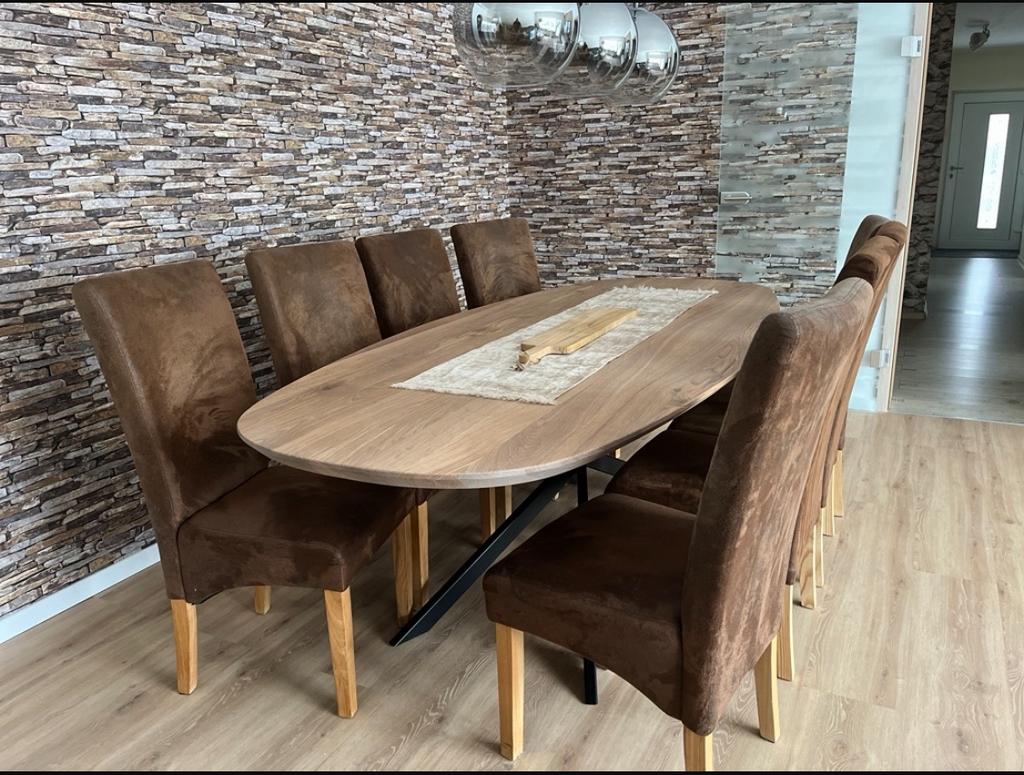 Foto 3 van Eiken boomstamtafel Deens ovaal eettafel 1 week levertijd