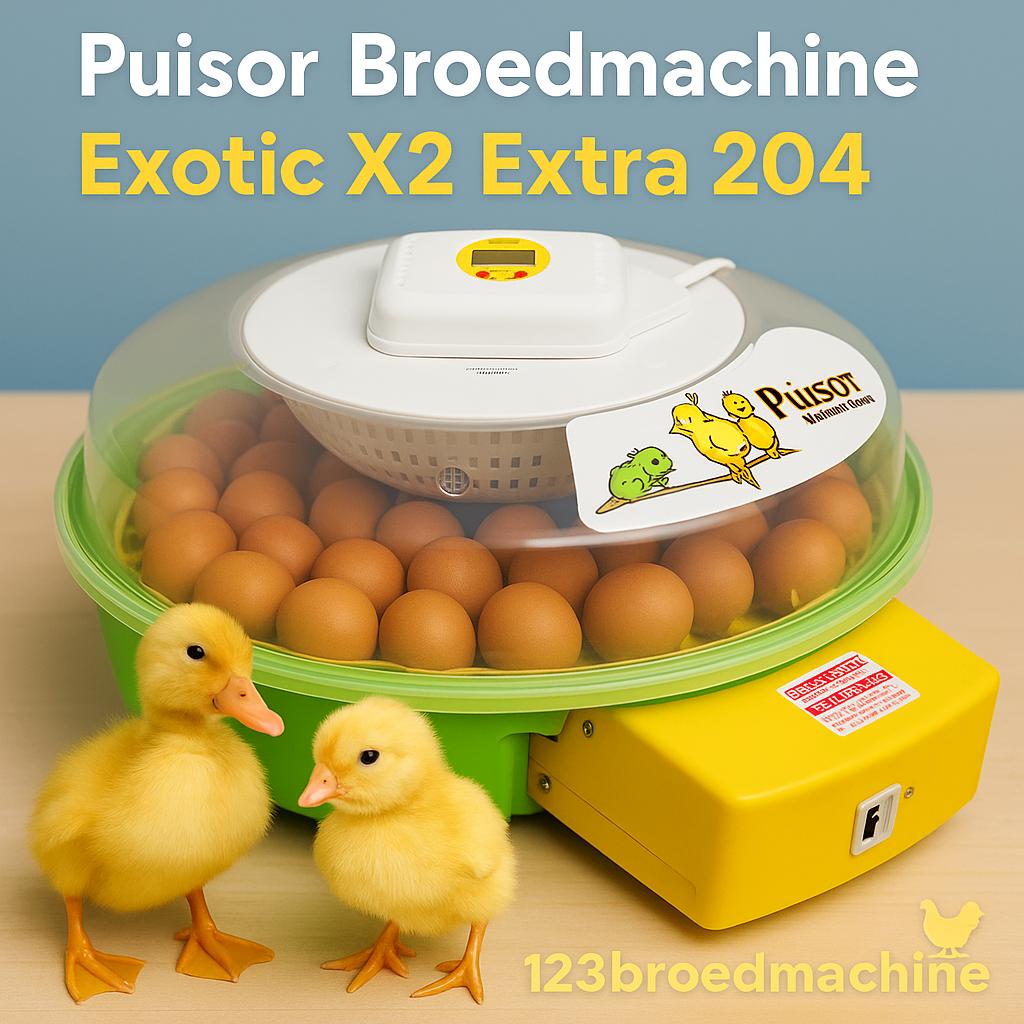 X2 Extra 204 (uitgebreid) + GRATIS broedeieren, Ophalen of Verzenden, Broedmachine, Webshop@123broedmachine.nl, Nieuw