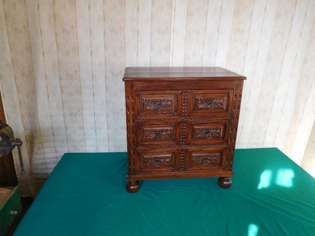 EIKEN COMMODE, JAREN 50, Eikenhout, Zo goed als nieuw, 3 of 4 laden