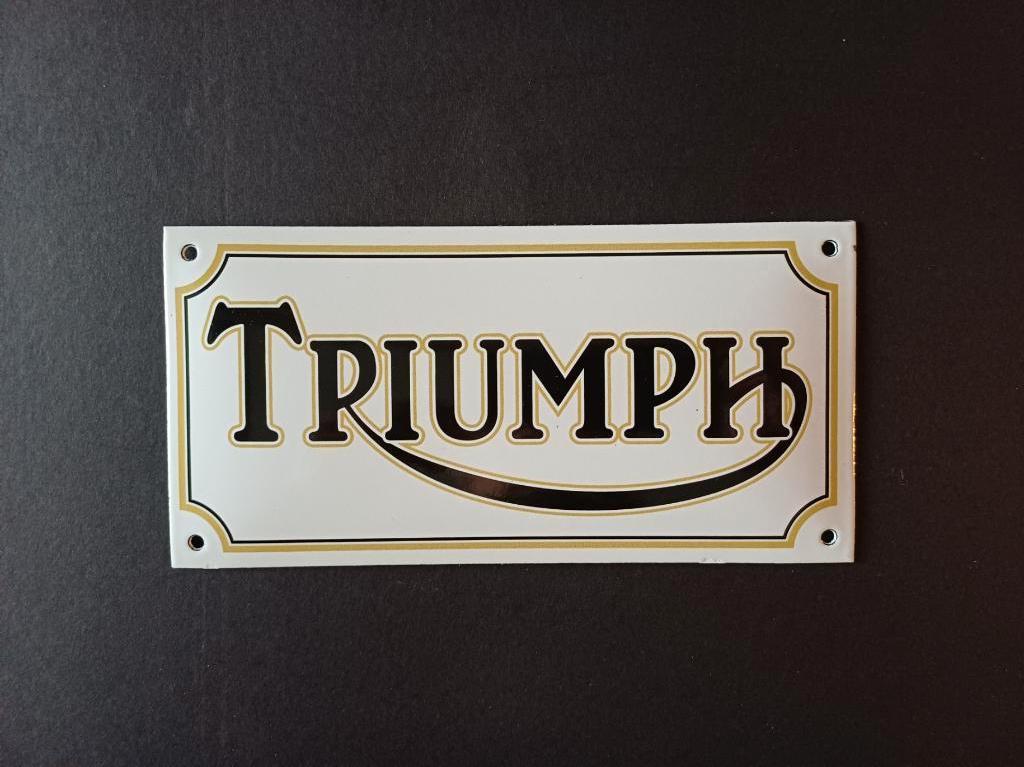 Emaille gebold TRIUMPH reclamebord reclame bord, Verzamelen, Ophalen of Verzenden, Zo goed als nieuw, Reclamebord