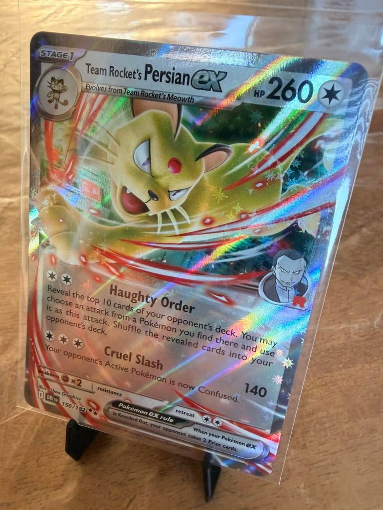 Team Rocket’s Persian EX - Destined Rivals, Ophalen of Verzenden, Nieuw, Losse kaart, Foil
