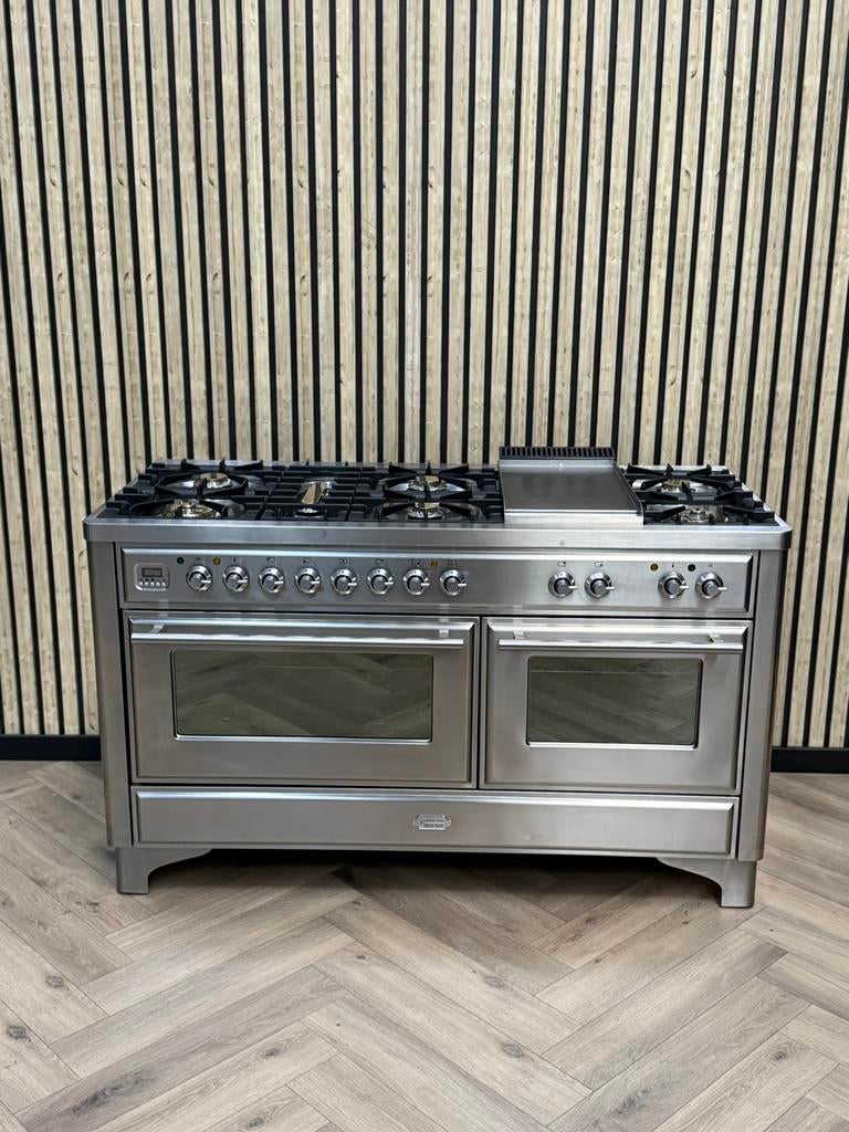 Prachtige Boretti Majestic 150cm Inox + Afzuigkap, Warmhoudplaat, 60 cm of meer, Ophalen of Verzenden, Gas