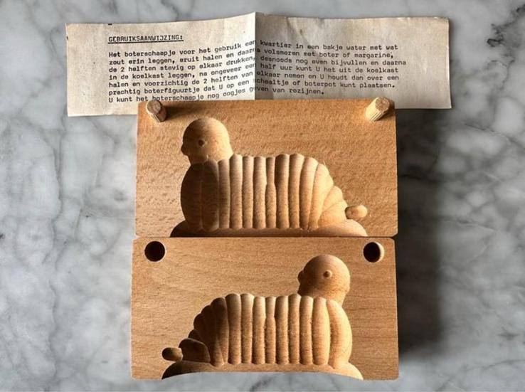 Boterschaapje Boter Mal Hout Vintage, Antiek en Kunst, Ophalen of Verzenden