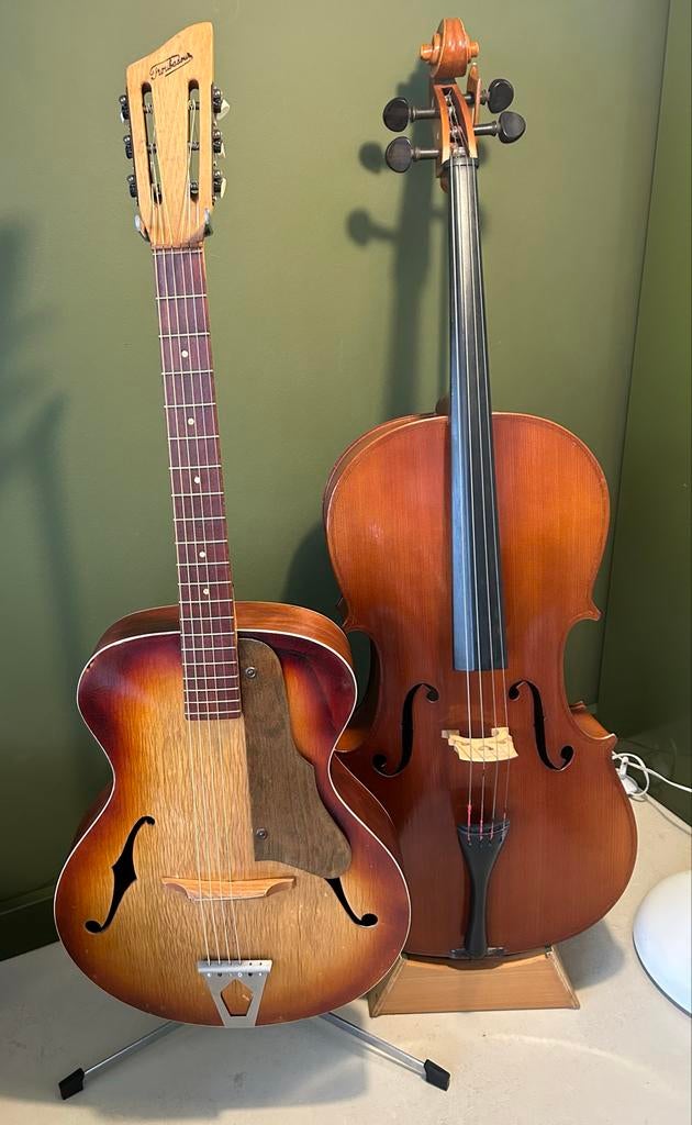 Vintage Troubadour Jazz Gitaar Archtop (jaren '50), Muziek en Instrumenten, Ophalen of Verzenden, Gebruikt, Western- of Steelstringgitaar
