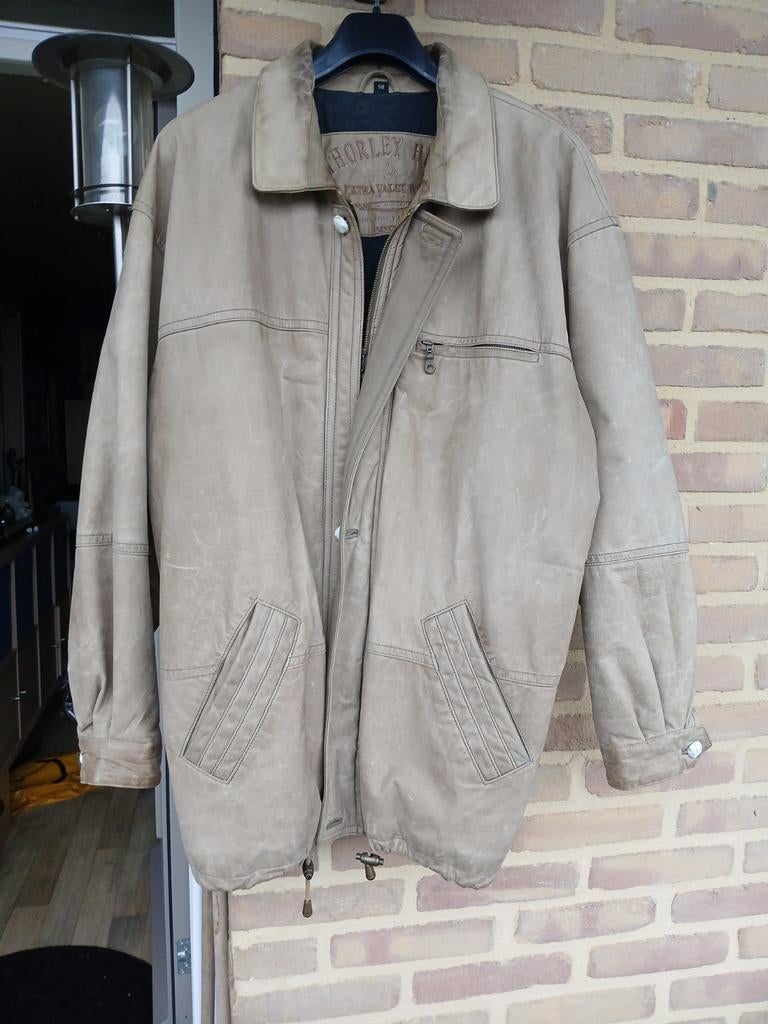 Lederen heren jas lichtbruin, gevoerd, Kleding | Heren, Jassen | Winter, Ophalen, Zo goed als nieuw, Bruin