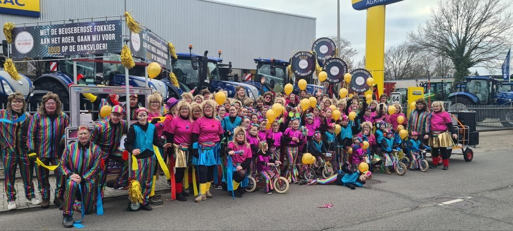 Grote loopgroep optocht carnaval disco kleurrijk, Ophalen, Zo goed als nieuw, Maat 38/40 (M), Carnaval