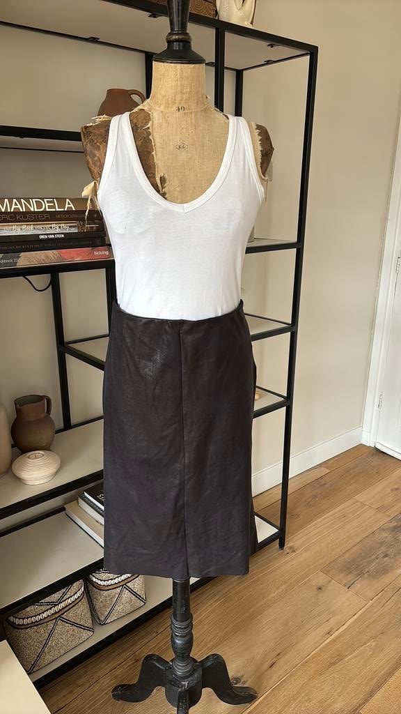 MOSCOW imitatie suede rok stretch M marine blauw, Ophalen of Verzenden, Zo goed als nieuw, Blauw