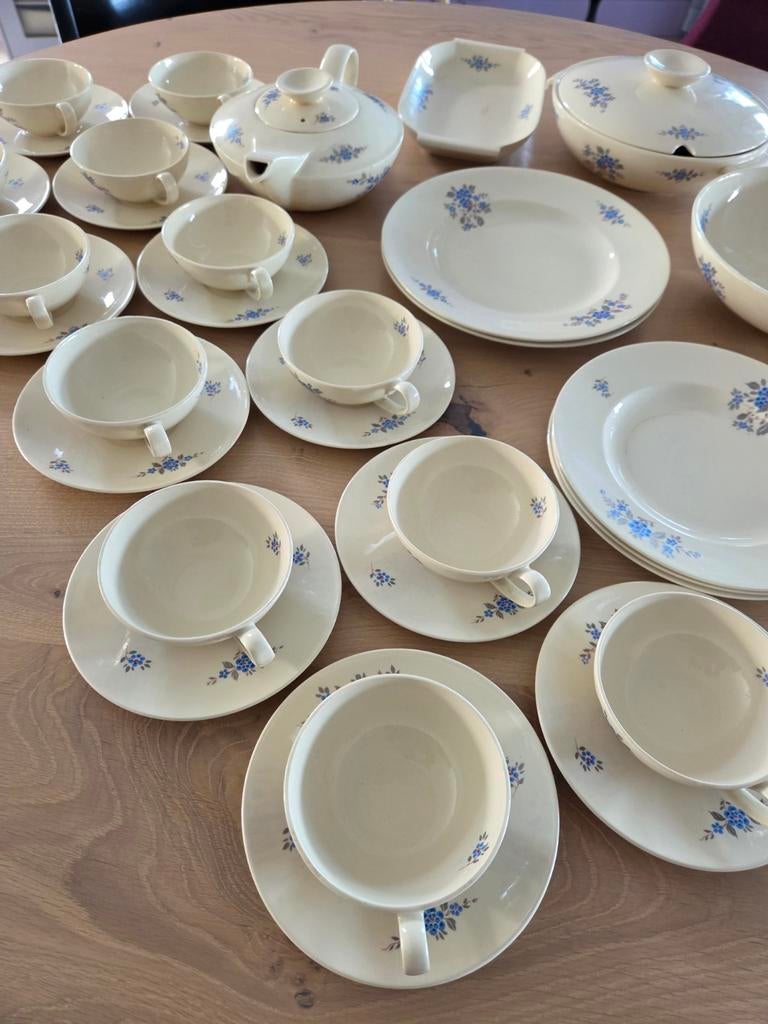 Art Deco servies Vergeet-me-nietje De Sphinx Petrus Regout, Ophalen