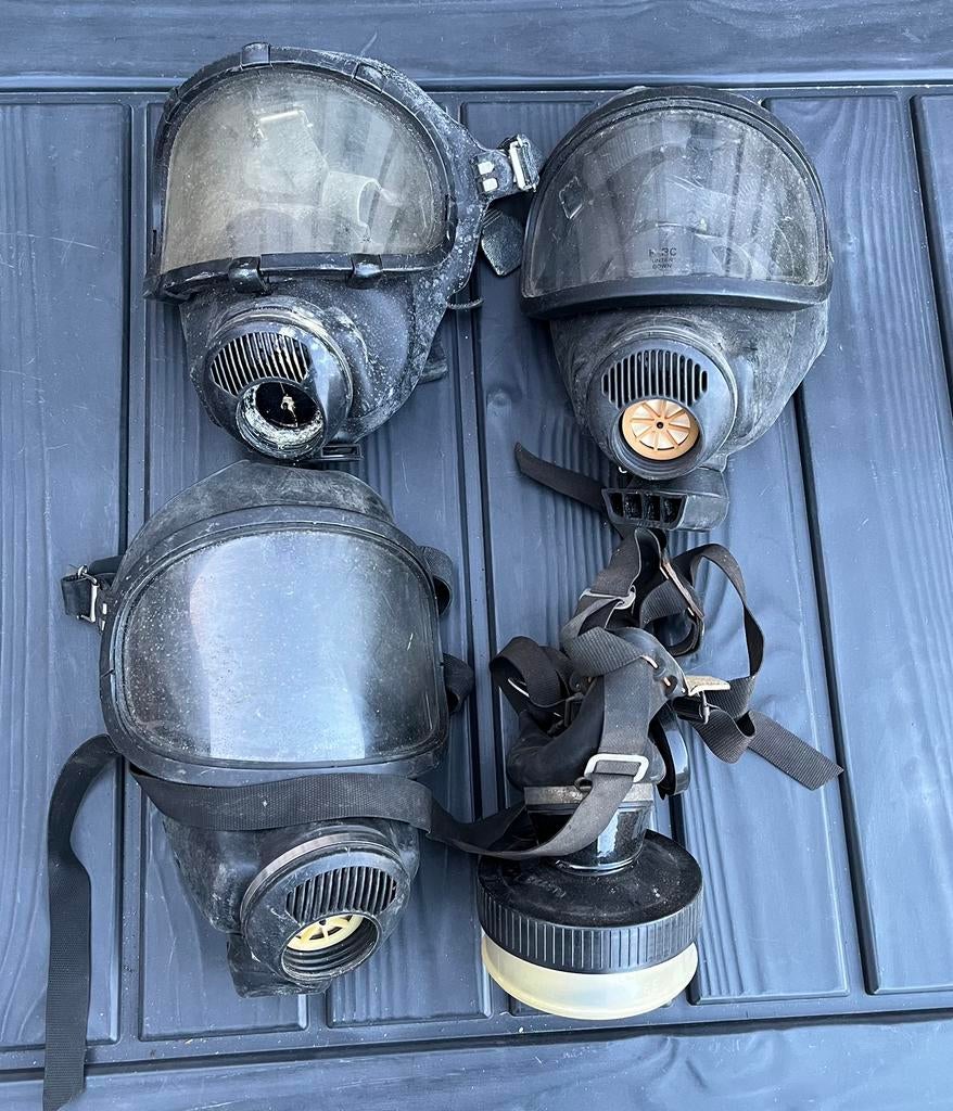 4 x Duits gasmasker Auer MSA 3S, Ophalen of Verzenden, Tweedehands