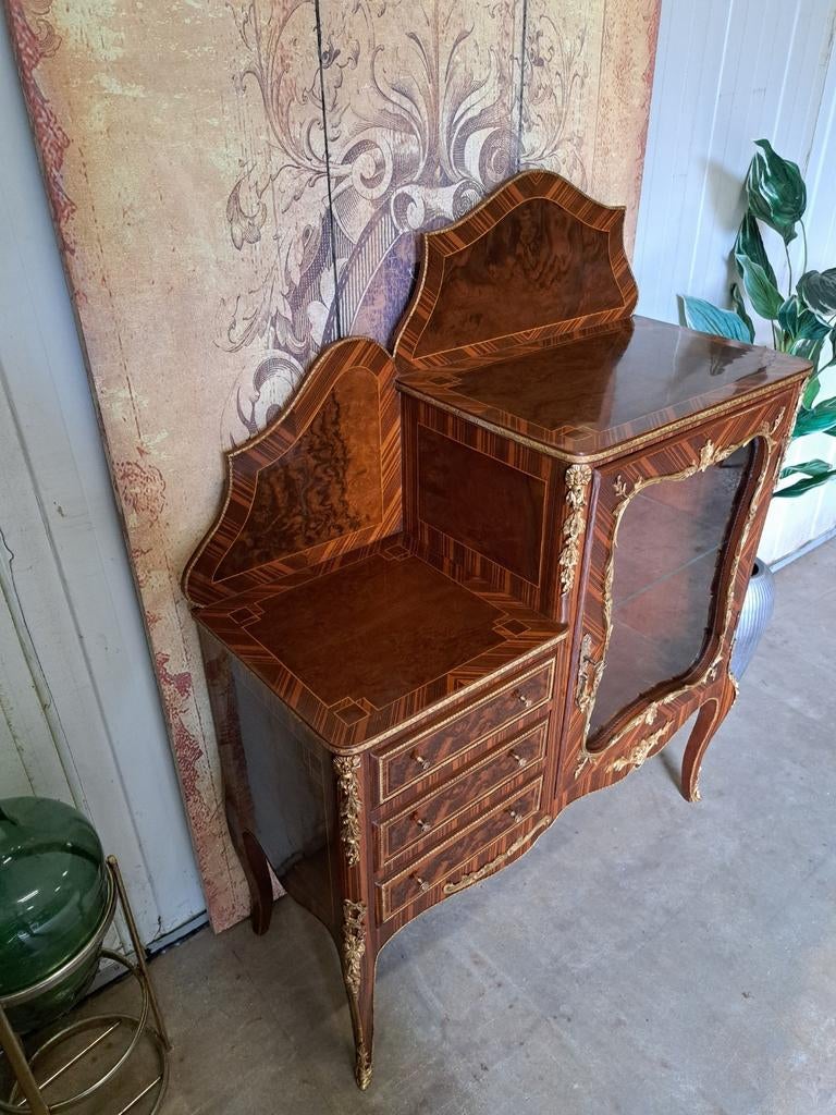 Klassieke salonkast,  vitrinekast,  wandmeubel, Ophalen