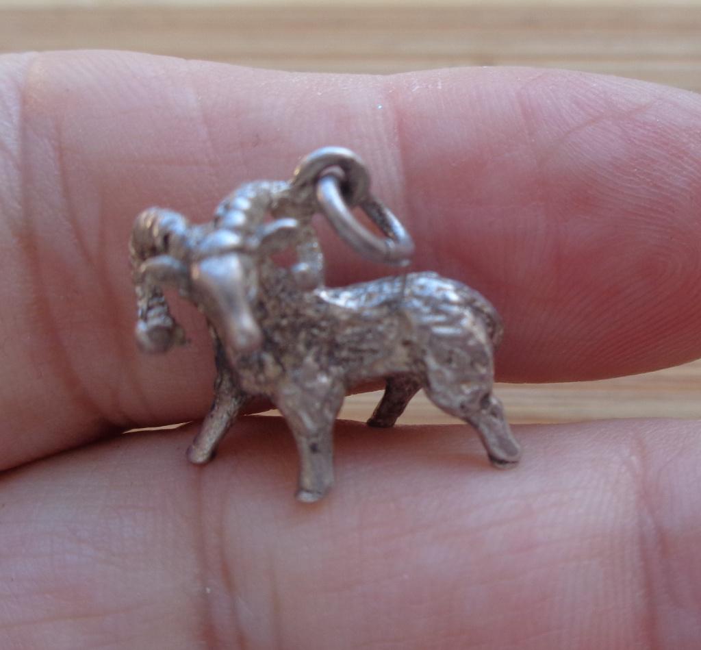 zilveren hanger/bedel sterrenbeeld ram [337], Sieraden, Tassen en Uiterlijk, Bedels, Zo goed als nieuw, Overige merken, Zilver
