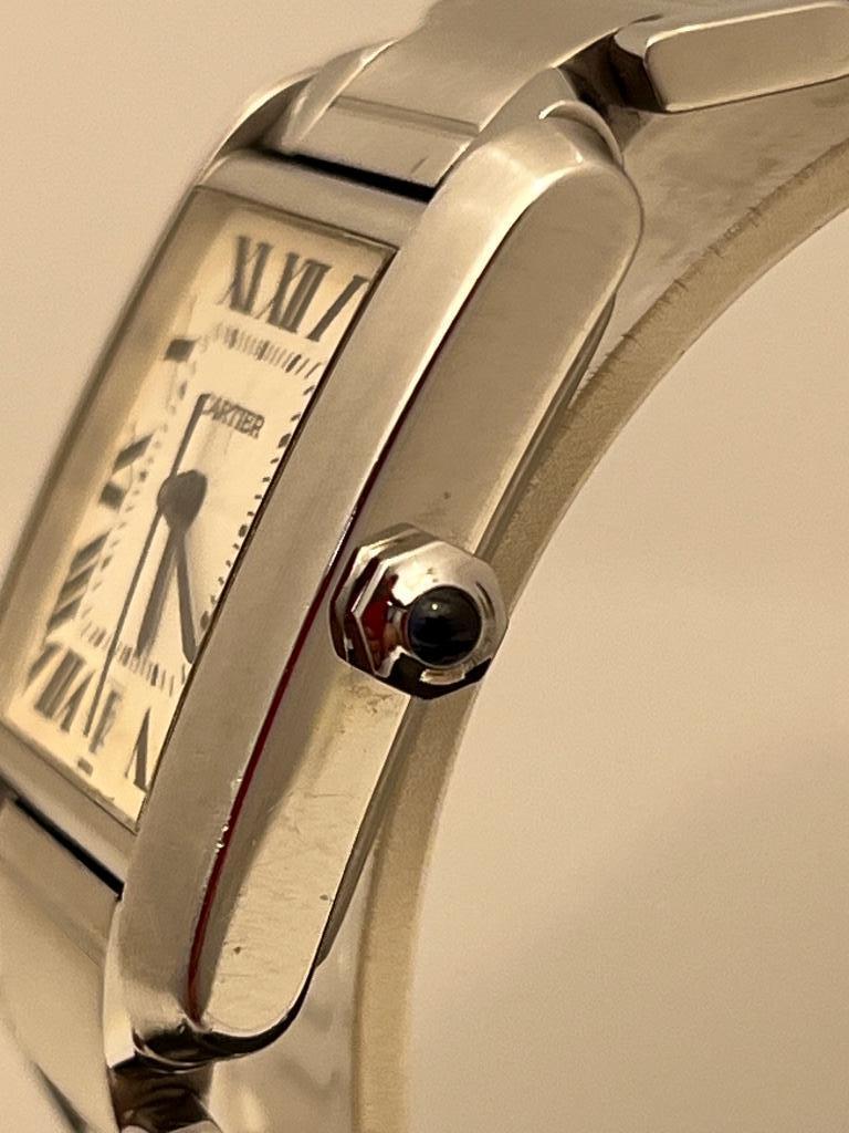 Cartier Tank Française 2302 Automaat Medium Staal, Sieraden, Tassen en Uiterlijk, Horloges | Dames, Overige merken, Staal, Gebruikt