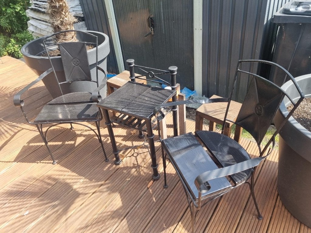 Bistro setje, Tuin en Terras, Overige materialen, Gebruikt, Tuinset, Ophalen