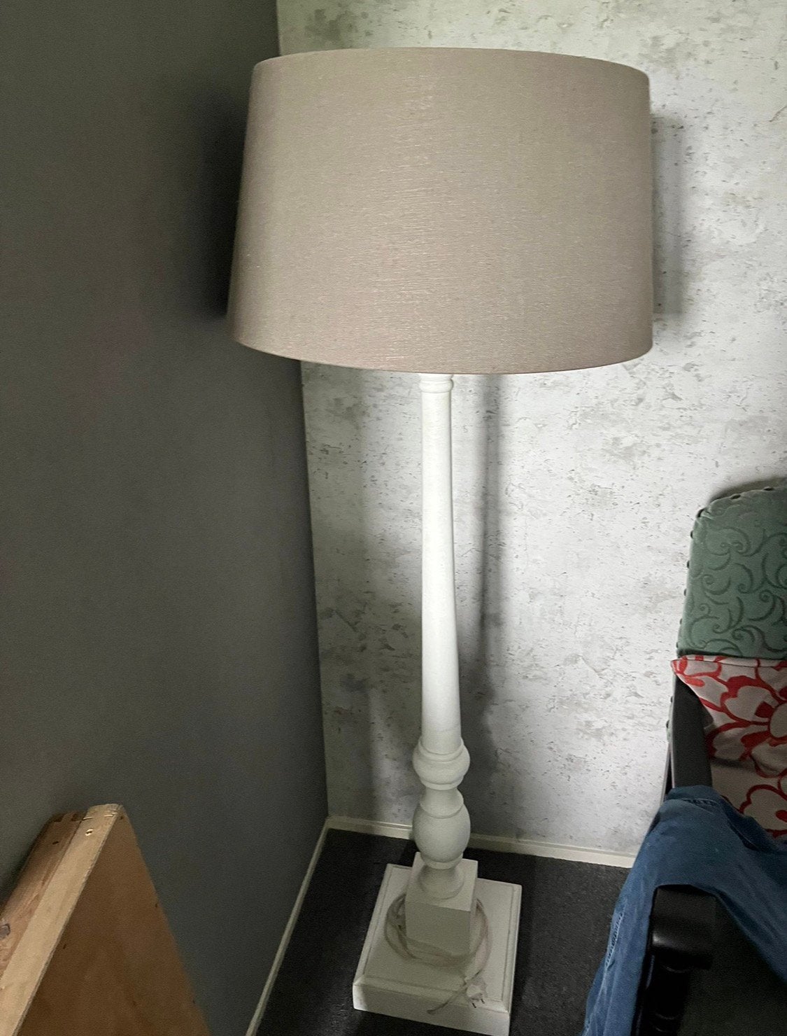 Vloerlamp beige 160 cm hoog, Ophalen, Zo goed als nieuw