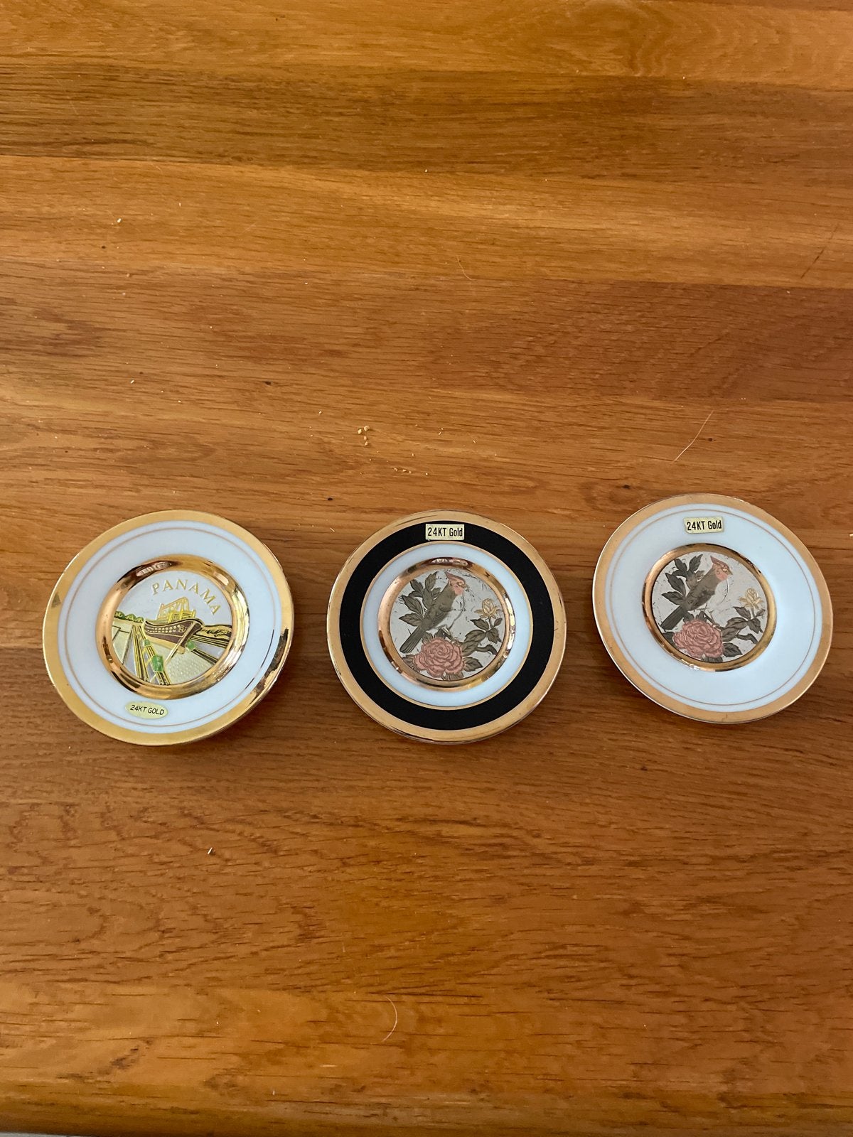 Chokin Art 24KT vergulde decoratieve bordjes (set van 3), Ophalen of Verzenden