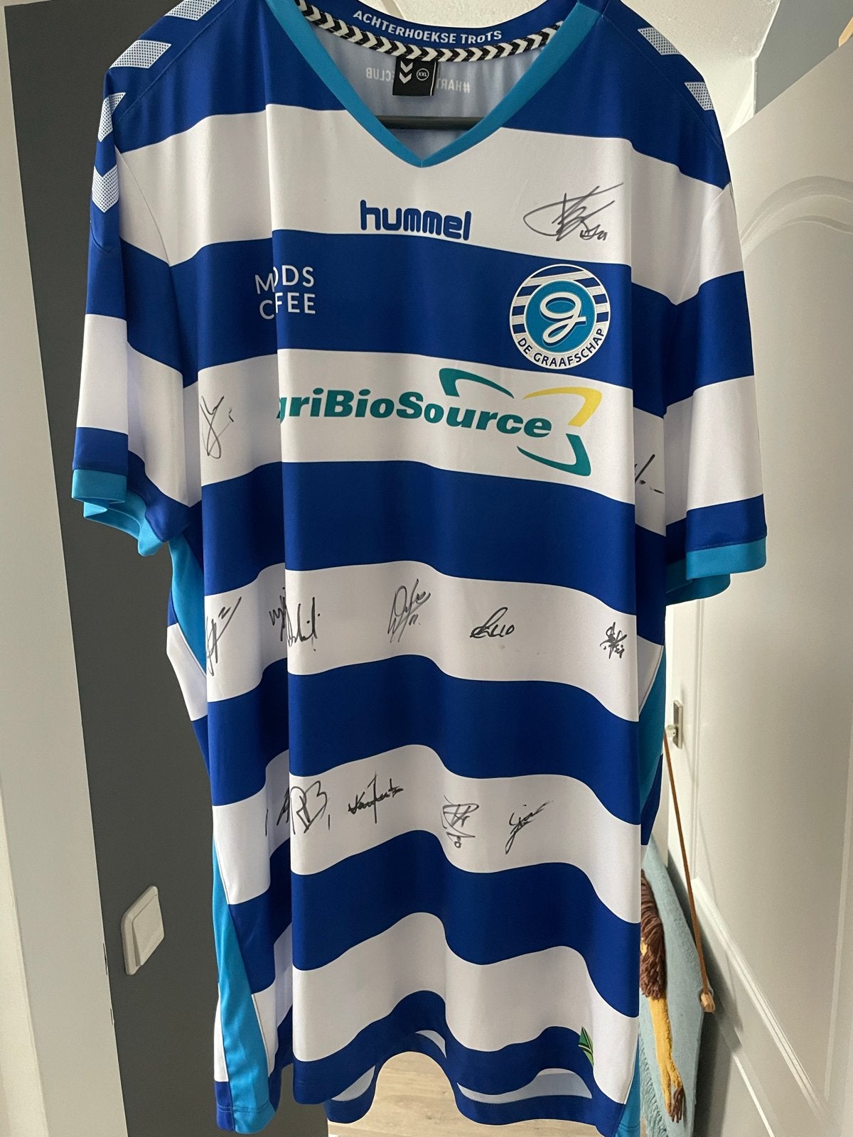 Gesigneerd De Graafschap thuisshirt Hummel maat XXL, Blauw, Nieuw, Overige maten, Ophalen of Verzenden
