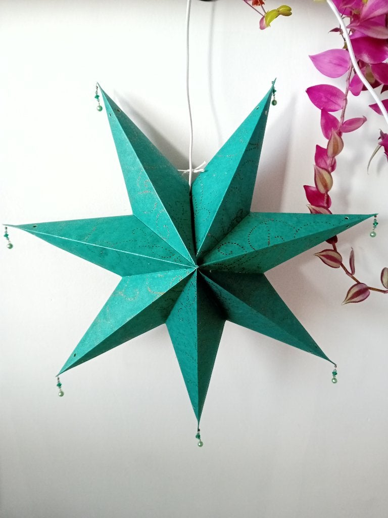 Papieren zeegroene kerststerren, Ophalen of Verzenden, Nieuw