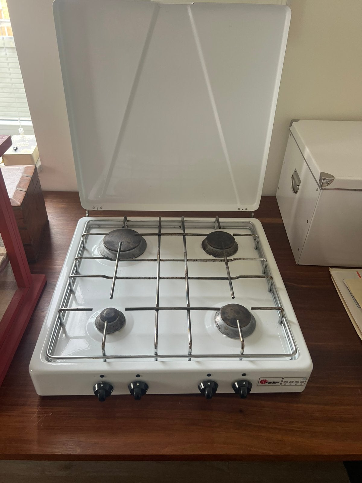 Gas stel op butagas, Ophalen, Gebruikt, Minder dan 85 cm, 4 kookzones