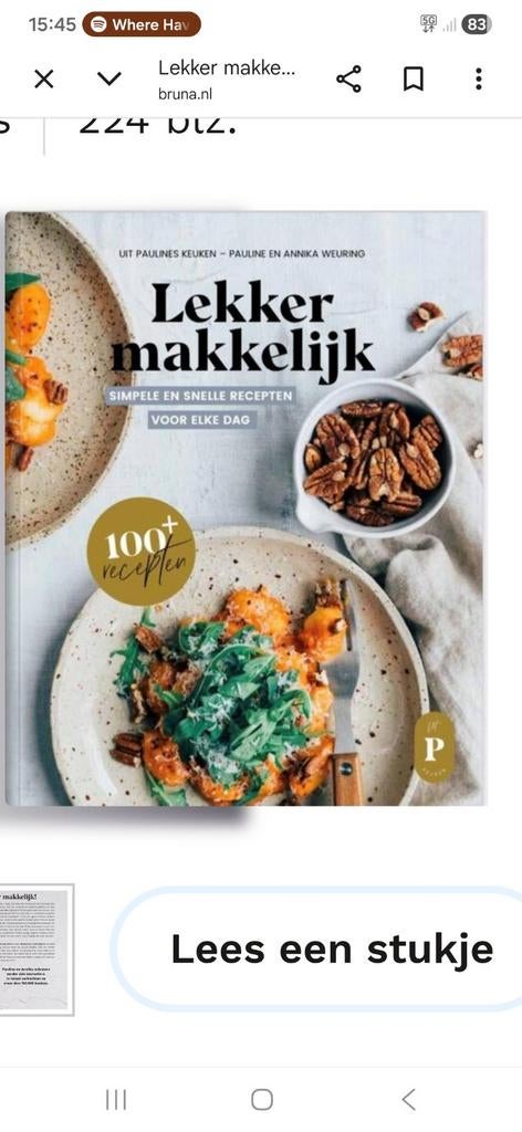 GEZOCHT: kookboek 'Lekker Makkelijk: uit Paulines keuken, Ophalen of Verzenden, Zo goed als nieuw