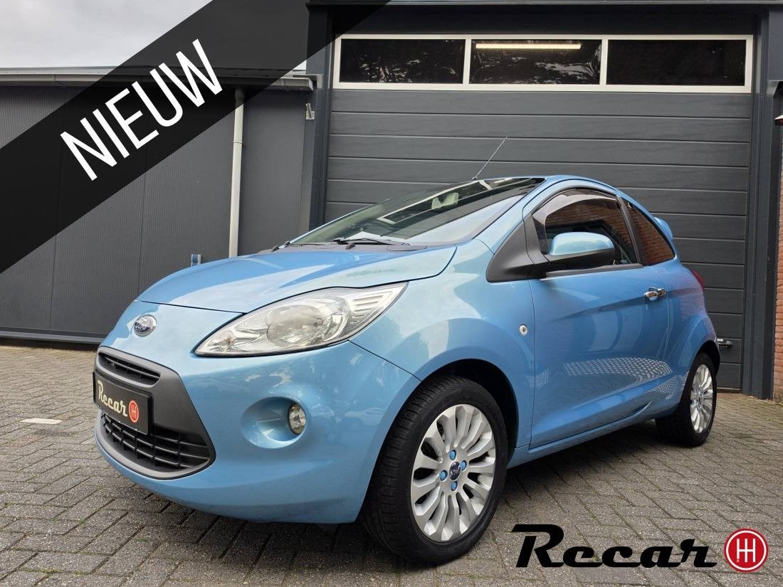 Ford Ka - 1.2 Titanium X start/stop/Airco/DistrbVv/Apk, Auto's, Euro 5, Gebruikt, 4 cilinders, Blauw